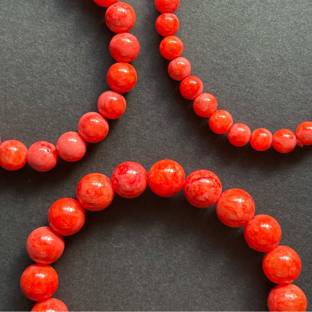 Red Coral Bead Bracelet Set | Set of 3
